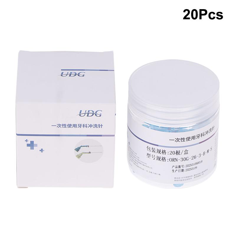 

20Pcs Dental Endo Irrigation Needle Tip 30G Elbow Double Side Hole 22/26Mm Reusable Root Canal Syringe Dentistry Supplies синій