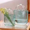 Trendige Glas-Handtaschen-Vase, Kreative Blasen-Fischglas-Blumenvase für Tischplatte, Hydroponische & Dekorative Blumen