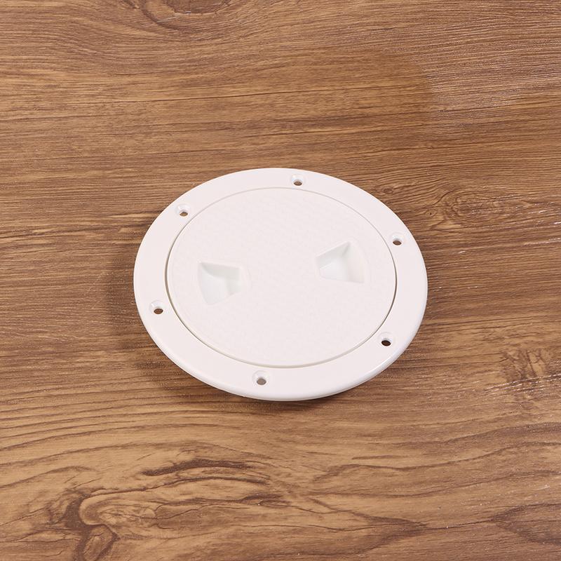 4/6/8In Abs Plastic White Black Round Deck Inspection Plate Hatch Cover Deck Plate Non Slip Detachable For Marine Rv Yacht Boat