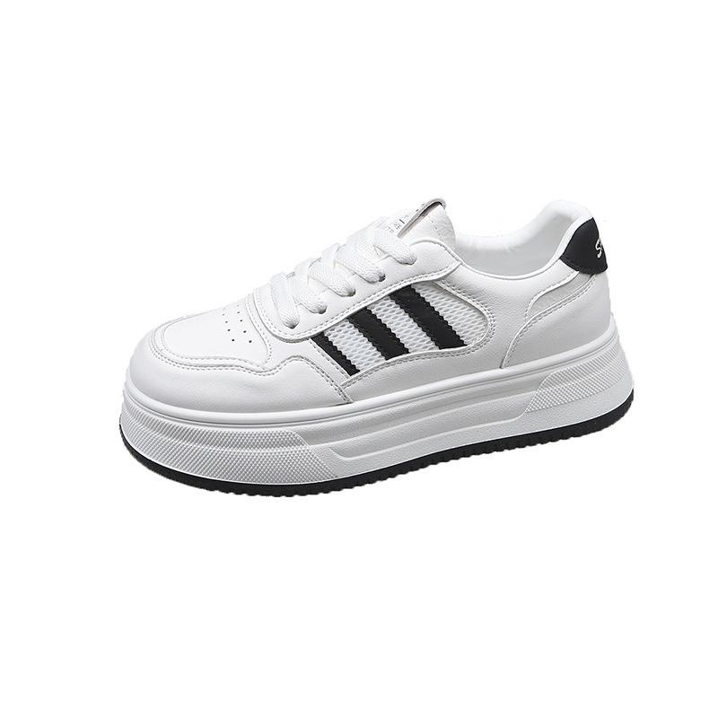 Breathable Mesh Leather Little White Shoes Children's Summer New Thick-soled Heightening Board Shoes Lightweight Casual Sports Shoes