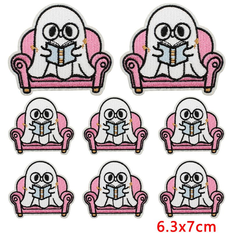 10pcs Lots Horrible Pumpkin Head Iron On Embroidered Patches For Clothes Jackets Hats Sew Cartoon Ghost On Stickers Badges 