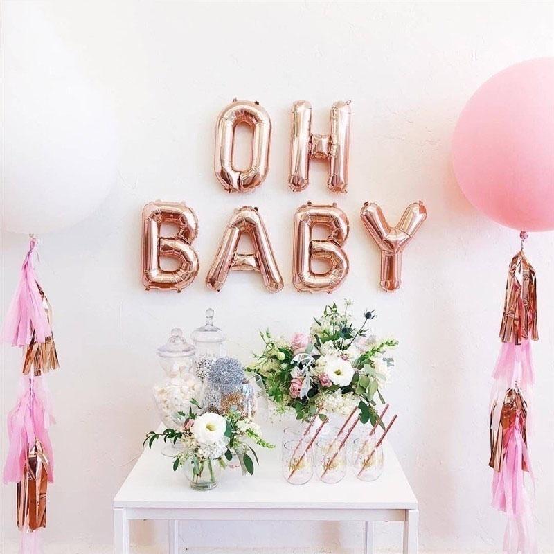 16inch  Baby Shower Foil Balloon Mommy To Be Letter Balloons Favors Infant Party Decorations