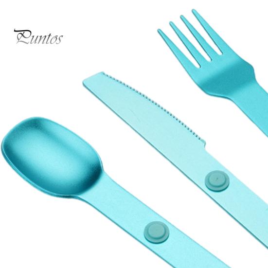 Sada magnetických náčiní Kovové příbory Potravinářské leštěný povrch BPA Free Venkovní cestovní Nůž Vidlička Lžíce Sada Camping Utensils