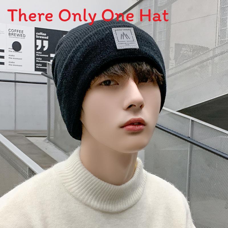 Knit Hat For Men Winter Warmth With Windproof Function And Letter Design For Casual Wear