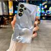 Metal Petal Electroplated Silver Phone Case For Samsung Galaxy S26 S25 S24 S23 S22 S21 S20 Ultra Plus FE 26 5G Glass Back Cover