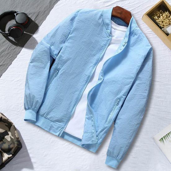 

Мужское защитное пальто от солнца, воротник-стойка, рукав, молния, шелковая планка, длинная верхняя одежда для рыбалки с карманами, ультратонкая дышащая защита от ультрафиолета M серый