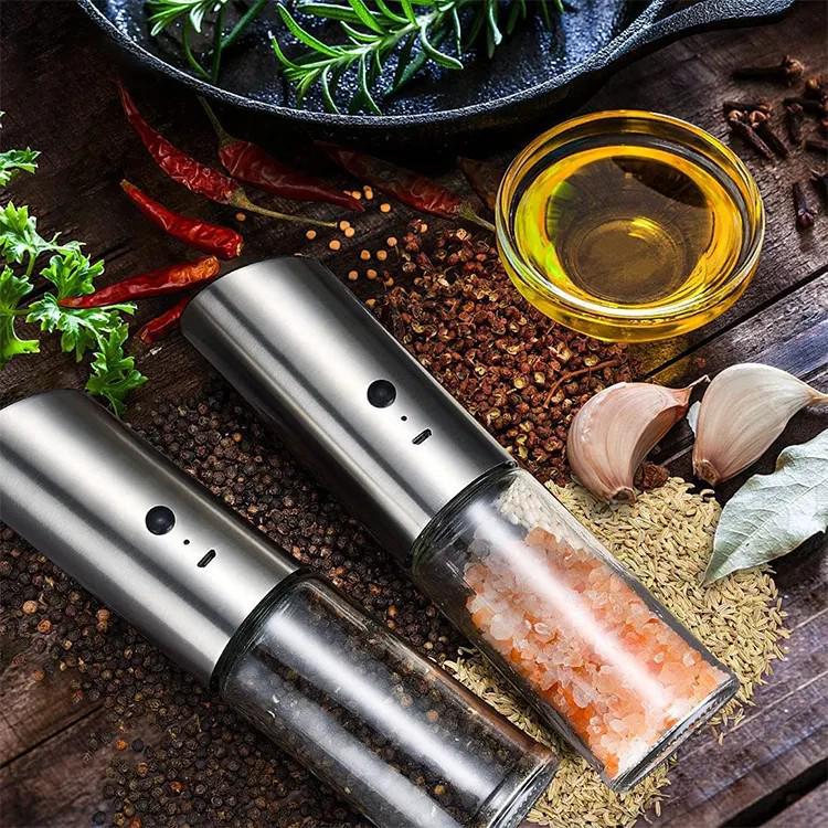 Adjustable Transparent USB Rechargeable Electric Pepper Grinder
