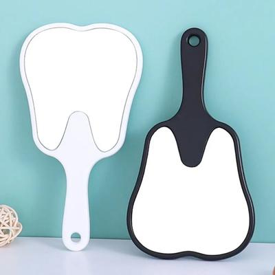 Tooth Shaped Handheld Makeup Mirror Cute Makeup Mirror with Handle Handheld Dental Makeup Mirror