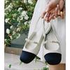 Baotou sandals women's summer wear French one-word belt flat-soled single shoes color matching small fragrant Mary Jane shoes