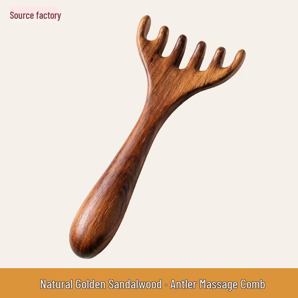 Red Sandalwood Scalp Massage Comb for Gua Sha Therapy and Beauty.