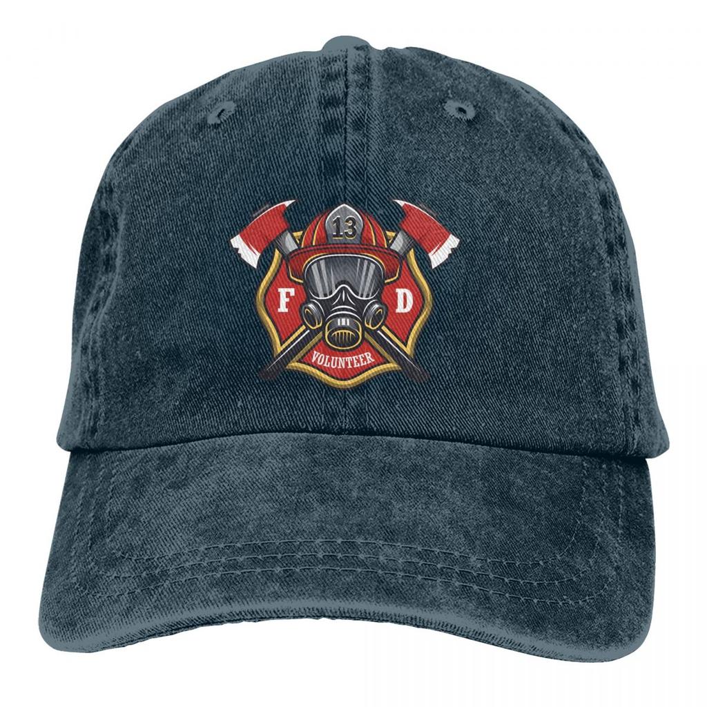 Red And White Fire Department Volunteer Baseball Cap Men Hats Women Visor Protection Snapback Fireman Fire Rescue Caps