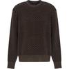 Striped Pattern Crew Neck Pullover Straight Long Sleeve Sweater Men Sweater Olive 6DZM1P-ZM4GZ-1897