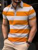 Trendy Striped Short-sleeve Polo Shirt, Ideal for Casual Everyday Wear.