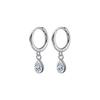INS Fashion Jewelry 925 Sterling Silver Minimalist Earring Water Drop Diamond Earrings Gold Plated Hoop Earrings Women