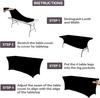 Pack of 3/5pc Stretch Spandex Table Cover Fitted Tablecloth 4Ft/6Ft Rectangle Suitable for Parties Home Banquets Weddings Events