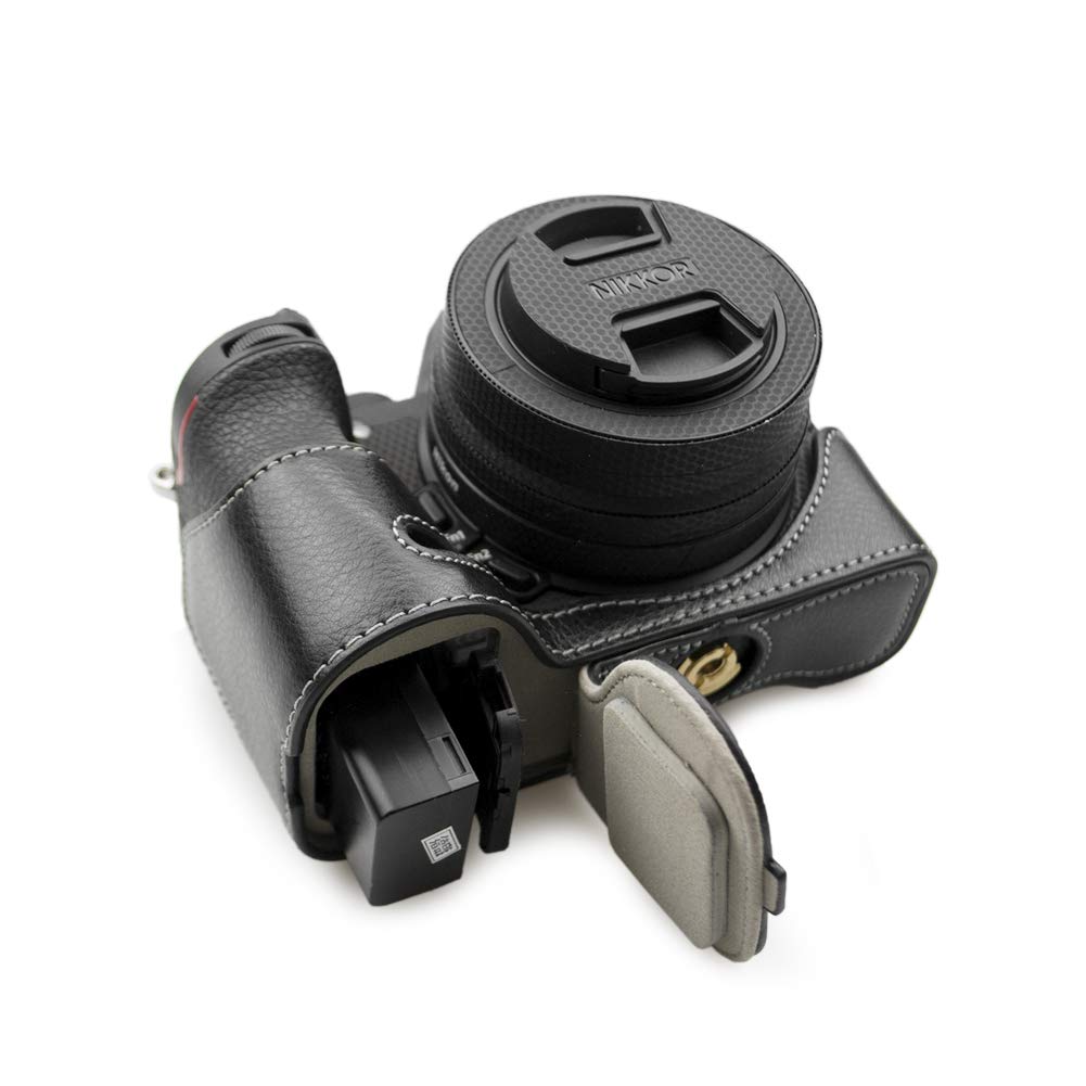 Kinokoo Nikon Z50 Genuine Leather Camera Body Case with Interchangeable Tripod Black Case, Case, Mount,