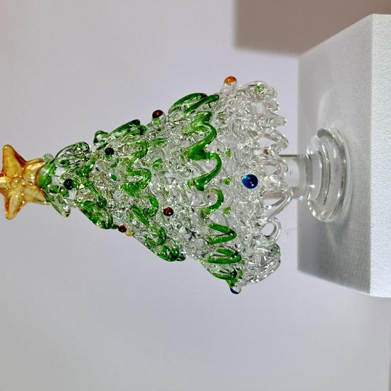 Zibo Glass Christmas Tree Ornament: Handmade Transparent Desktop Decoration, Creative Birthday Gift