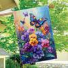 2D Flat - 2D Flat - 2D Flat, 1pc, Welcome Spring Butterfly Flower Small Decor Garden Flag, Summer Chrysanthemum Flower Butterfly Leaf Garden Decorati
