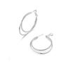 Tide Summer Silver Double Line Large Circle Thin Circle Temperament Gold Versatile Earrings