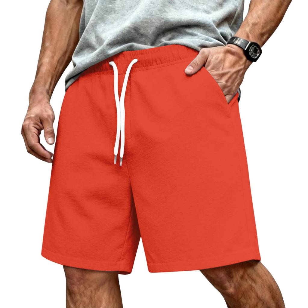 Pantaloncini da uomo basic con coulisse, vestibilità ampia, casual, sportivi, estivi, con elastico regolabile in vita e tasche laterali, per l'uso quotidiano