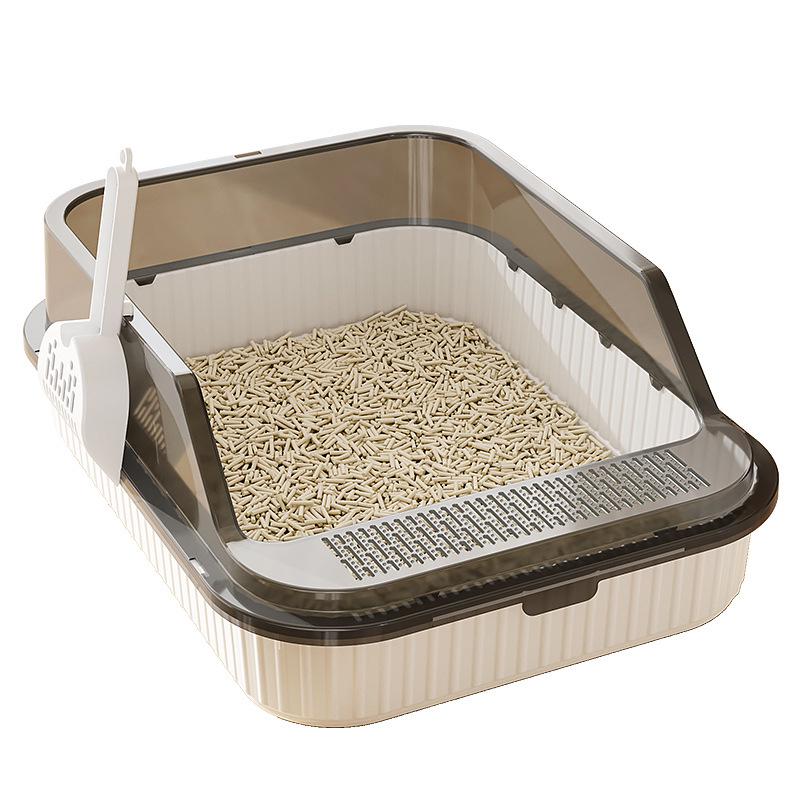 Extra Large Anti-Splash Cat Litter Box: Semi-Enclosed Tray for Large Cats and Kittens
