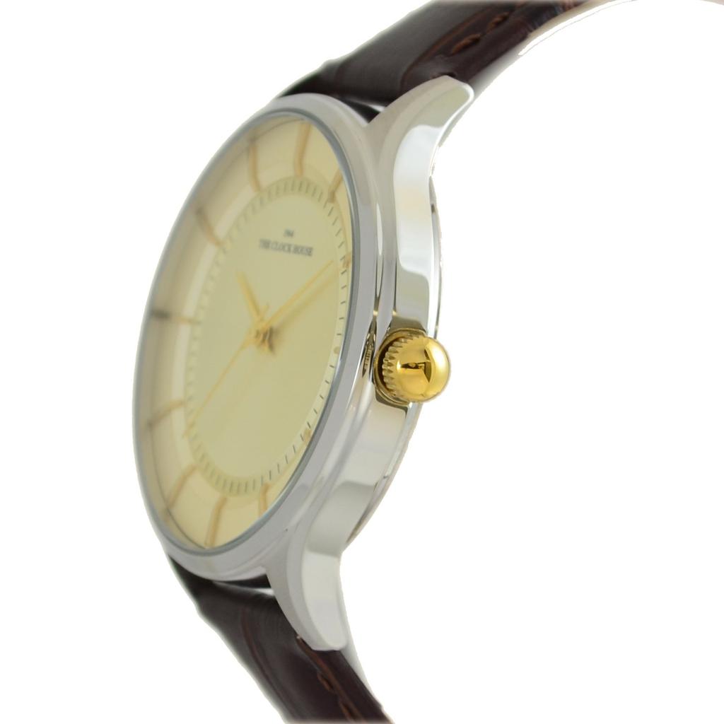 [The Clock House] Business Formal Analoge Wasserdichte Armbanduhr Modische Herrenuhr MBF5001-CH1B Gold