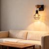COOINJOY Modern Wood Wall Light Modern Minimalist Restaurant Aisle Lamp Bedroom Bedside Lamp Industrial Wind Decorative Lamp