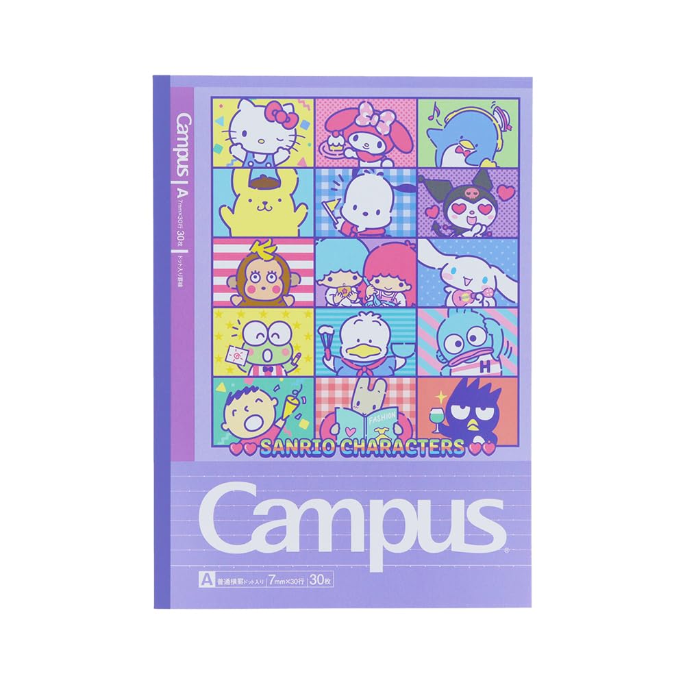Sunstar Stationery Sanrio Character Campus 5 Sanrio S2691710 Notebook, Notebook, A-Ruled, Books, Characters,