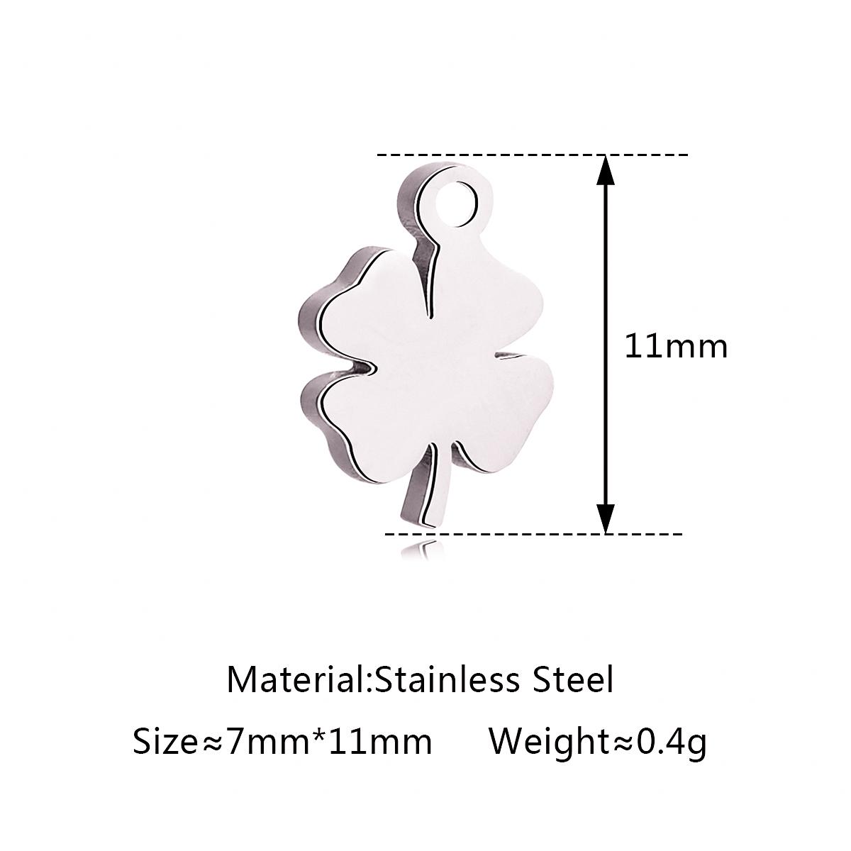 5Pcs/Lot Floral Theme Flower Charms Stainless Steel Sakura/Peach Blossom/Clover Pendants DIY Necklace Bracelets Jewelry Making