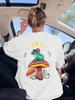 Goblincore Froschmagier auf Pilz Drucke T-Shirts Damen Sommer Kurzarm Tops Weiche T-Shirts Basics Locker Damen Streetwear