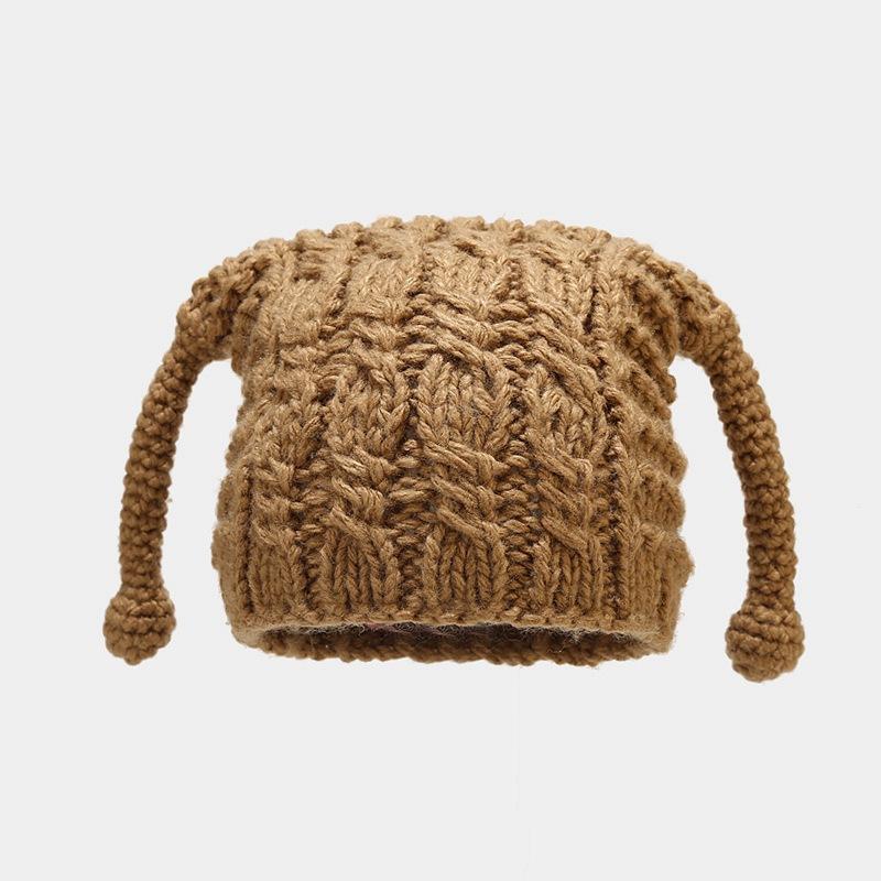 New Trendy Cute Long Ear Knitted Hat Unisex Warm Winter Beanie Handmade Knit Cap Daily Outdoor Party Casual Men Women Headwear