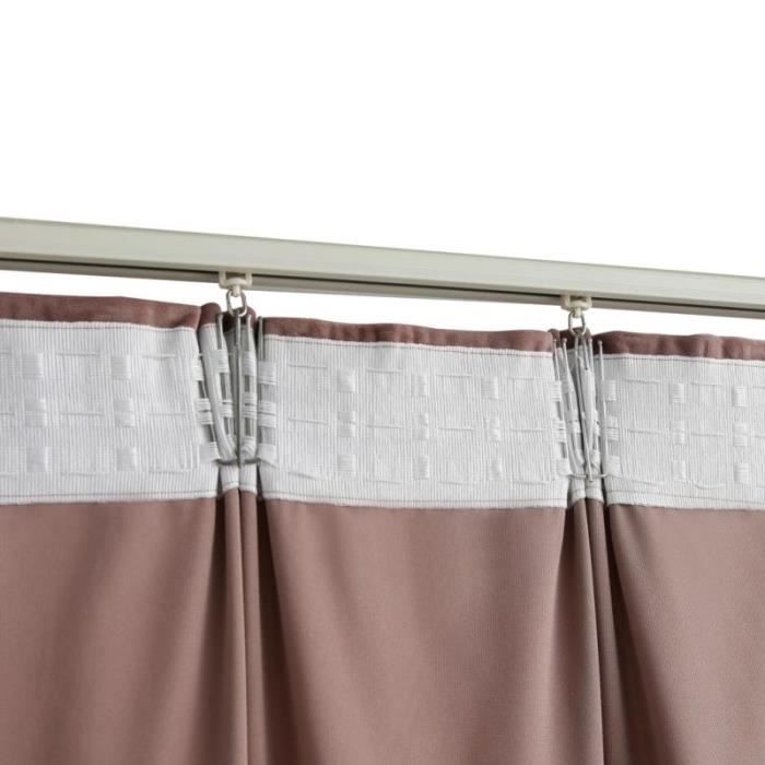 Rideau occultant - vidaXL - Velours Rose antique - 290x245 cm - Lavable - Crochets métalliques