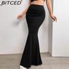 Summer Women's Fashionable Skirt Solid-Colour Flattering Long Skirt