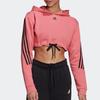 adidas Drei Streifen Farbblock Cropped Hoodie Damen Hoodies Rosa H47481
