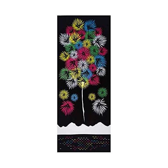 Sarasa Shiki-sai-fu Tenugui Hand Towel - Made in Japan (August Fireworks)