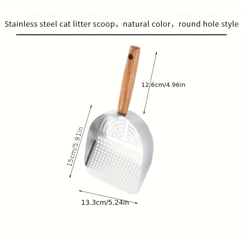 

Лопатка из нержавеющей стали, 6 стилей и 3 цвета на выбор, Сверхпрочная лопатка для быстрого разделения кошачьего наполнителя с крючком, Прочный металлический совок для уборки отходов питомцев Round Hole