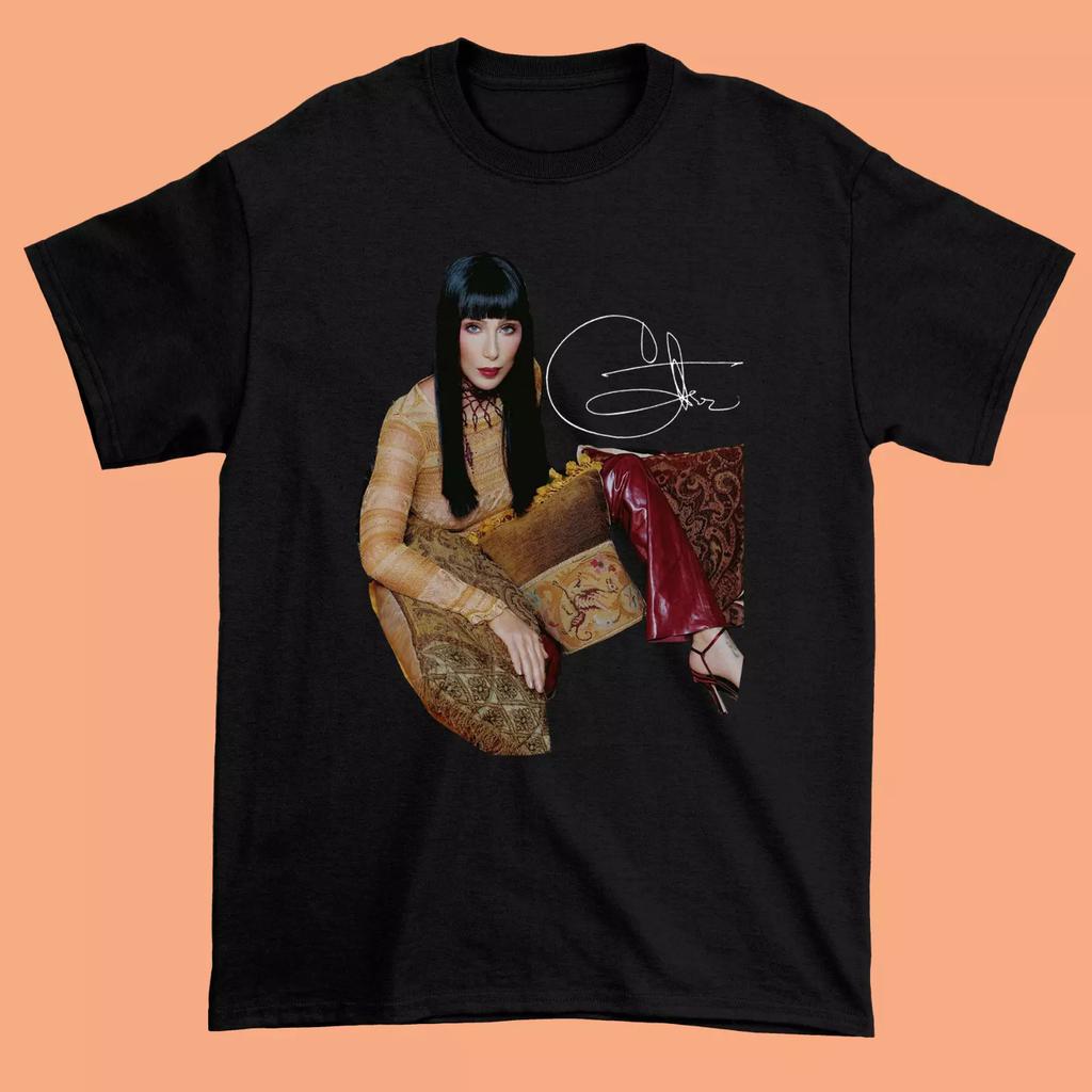Popular Cher Outfits Short Sleeve Cotton Black All Size S-234XL Unisex Tee Sh...