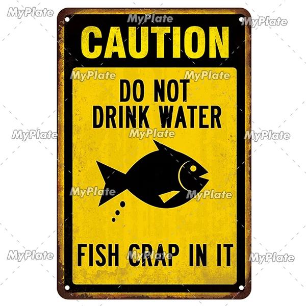 [MaPalte] Vintage Warnung Haie Metallschild Blechschild Dekoration Plakette Heim Wanddeko Barschild Heimdeko Poster Dropshipping