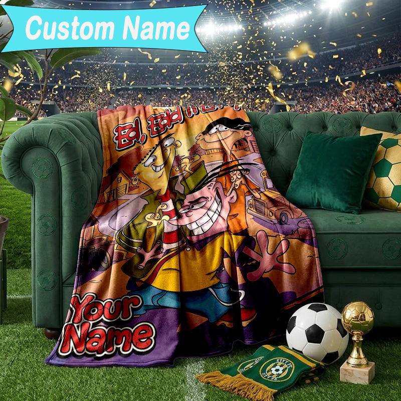 Custom Name Blanket Edd Eddy Adventure Blanket Bedding Blanket for Travel, Camping, Living Rooms, Offices, Sofas, Fan Christmas gift