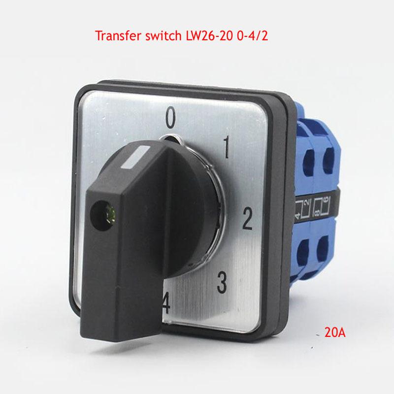 LW26-20 0-4/2 Five-speed Two-section Power Switch Voltage Regulation Universal Transfer Switch 20A