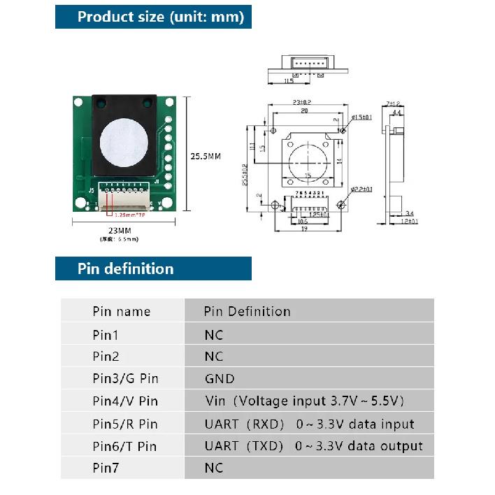 UART Output Electrochemical Hydrogen Sulfide H2S Sensor Module 0-100PPM H2S Gas Sensor SC05-H2S
