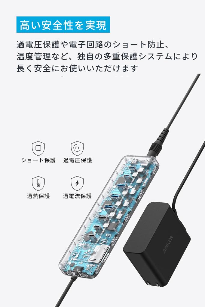 Anker Data Hub 5Gbps High Speed Data Transfer 100W USB PD Compatible 65W Adapter Included Port Port Equipped with microSD SD Card Slot Compatible with