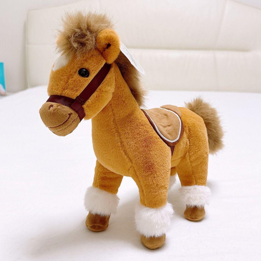 Kawaii Stuffed Animal Horse Soft Zodiac Pony Figurine Plush Racing Horse  Year of The Horse