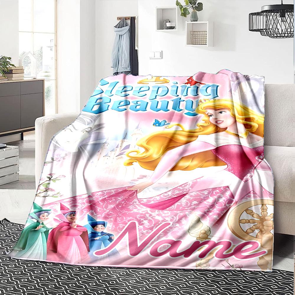Custom Name Princess Cinderella's Horse flannel Blanket for Super Soft Cute Comfort Blanket for Travel Bedding Couch Sofa Blanket