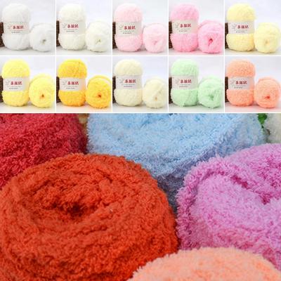 Fio de Lã Fofo para Crochê e Tricô à Mão 50g/Bola Bonecas de Crochê Fios para Toalha Cachecol Suéter Veludo Coral