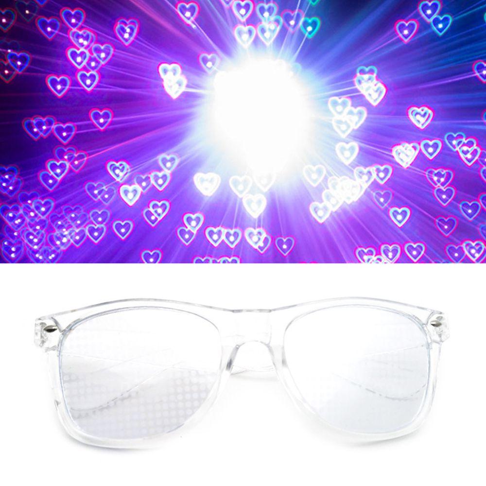 Plastic Square Frame Men Women Sunglasses Eyewear Accessories Heart Effect Glasses Night PC Glasses