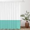 White Green 2 Various Colors Splicing Shower Curtain, Texture Fabric Bathroom Decor Waterproof Fabric Shower Curtian With Hooks