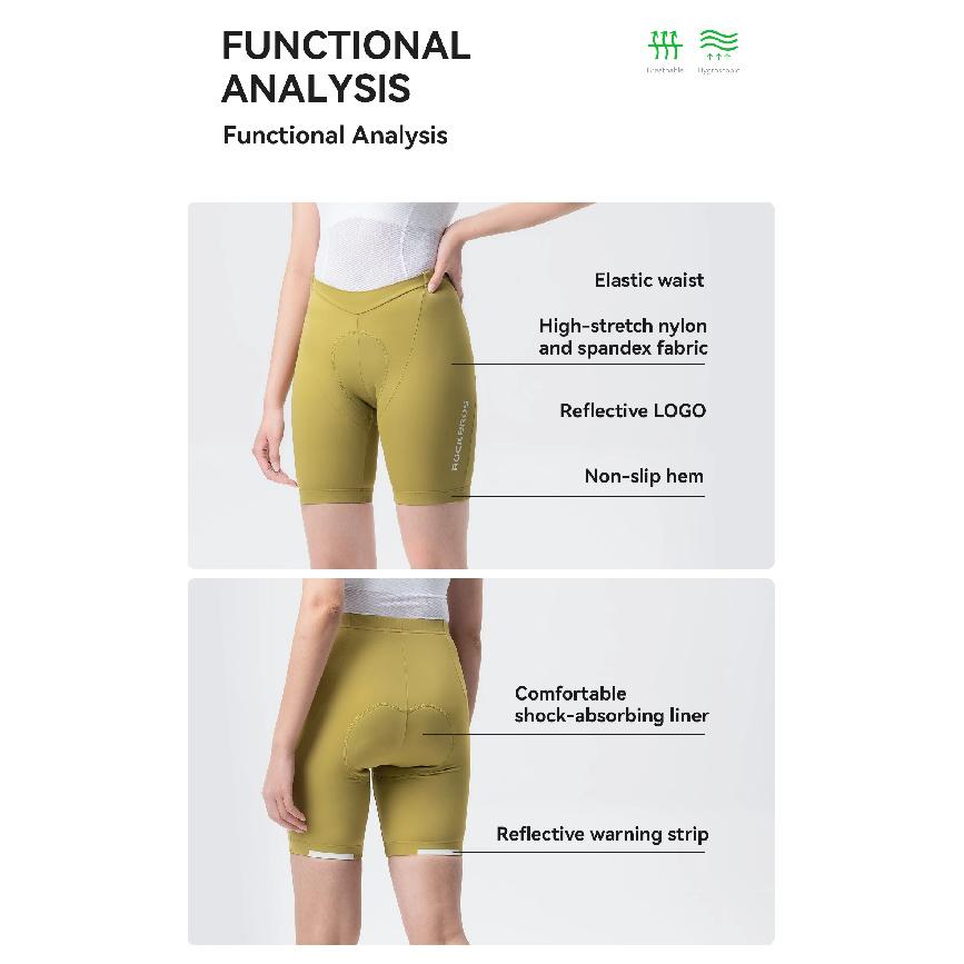 ROCKBROS Summer Women Bicycle Shorts 3D Pad Shockproof Breathable Quick Dry Sport Bike Tights MTB Road Cycling Shorts Pants
