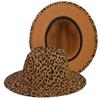 Inner Solid Color Outer Leopard Print Six-Color Top Hat Big Brim Jazz Hat Wind Felt Hat Hat