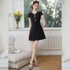 Bailuyu Elegant Round Neck Short Sleeve A-Line Midi Dress